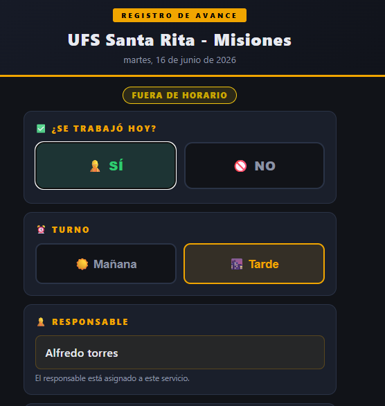 CONTROLIA móvil — Registro de avance